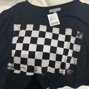 black checkered crop top